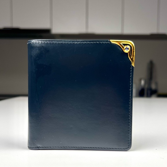 Cartier Wallet Sapphire Dark Blue Leather Bifold Wallet - Picture 1 of 9